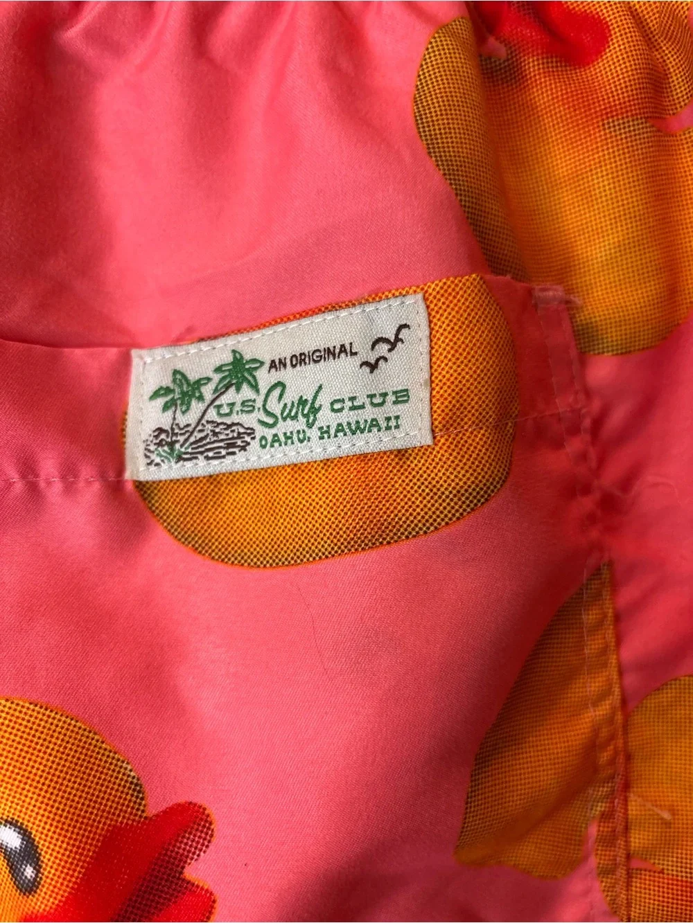 Men's Bright Pink Rubber Duck Swim Trunks